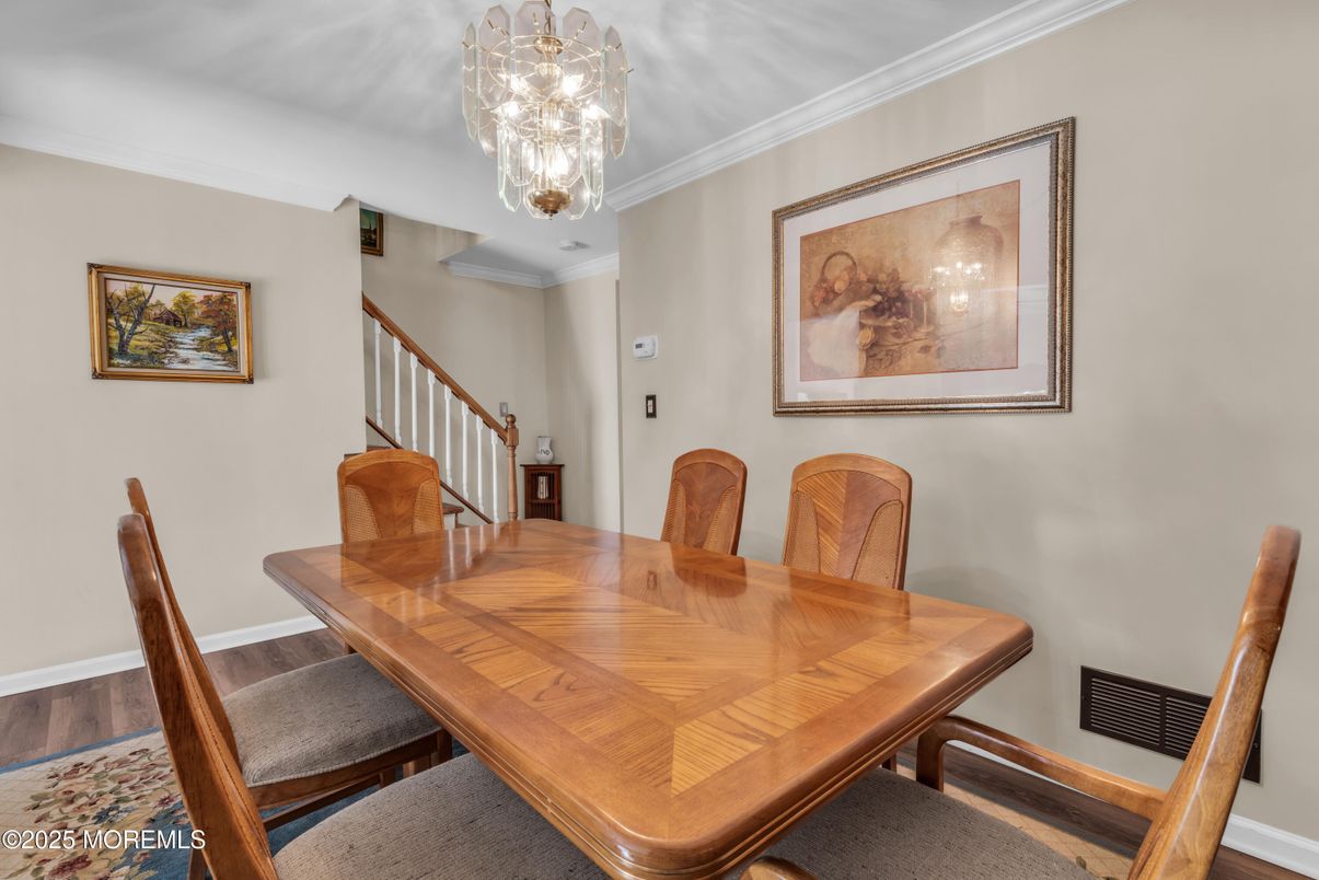 Chandelier, Dining room, Interior, Wood Texture Flooring