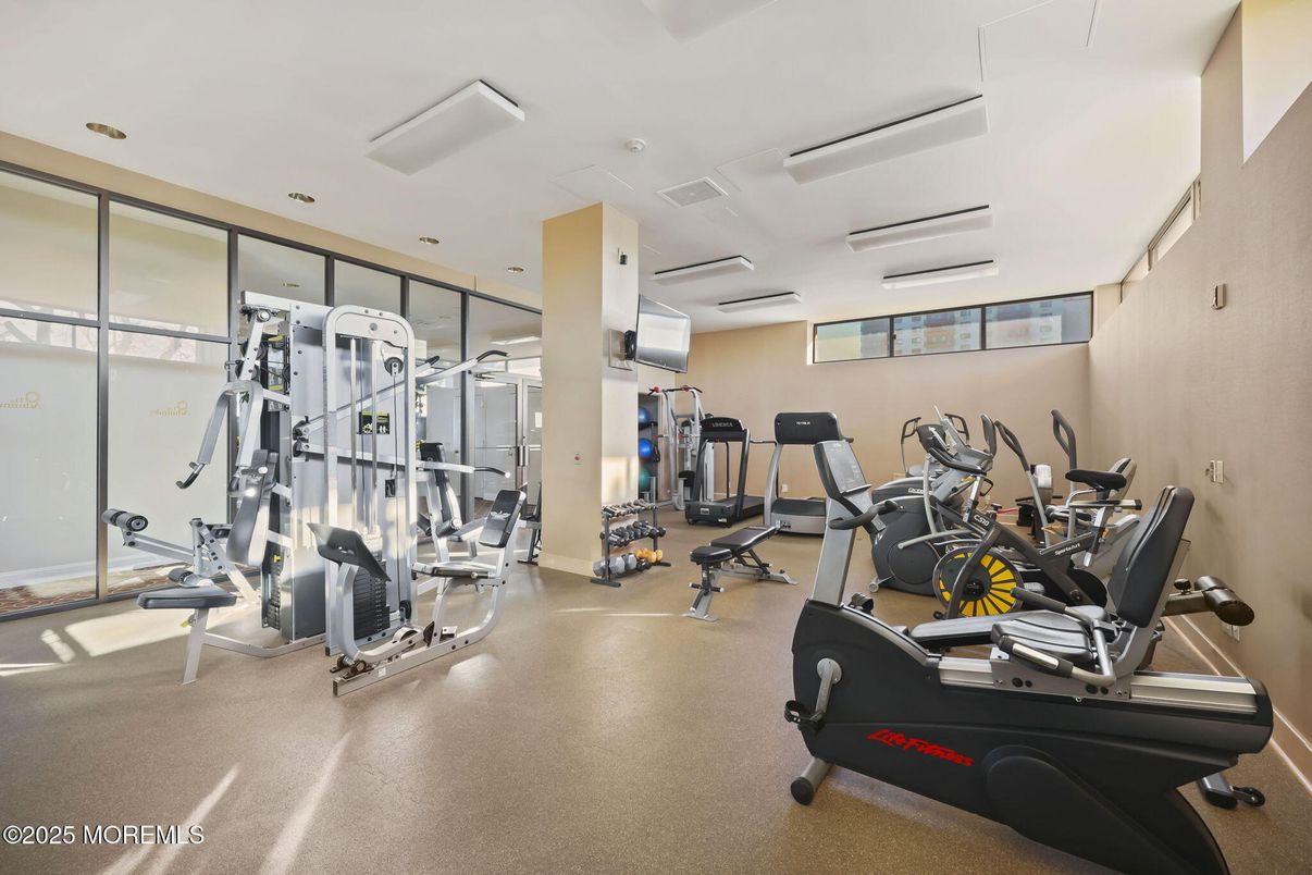 Fitness Equipment, Gym, Interior, Recessed Lighting