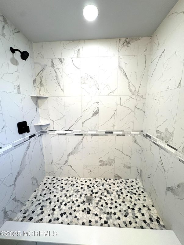 Bathroom, Interior, Marble Walls, Recessed Lighting