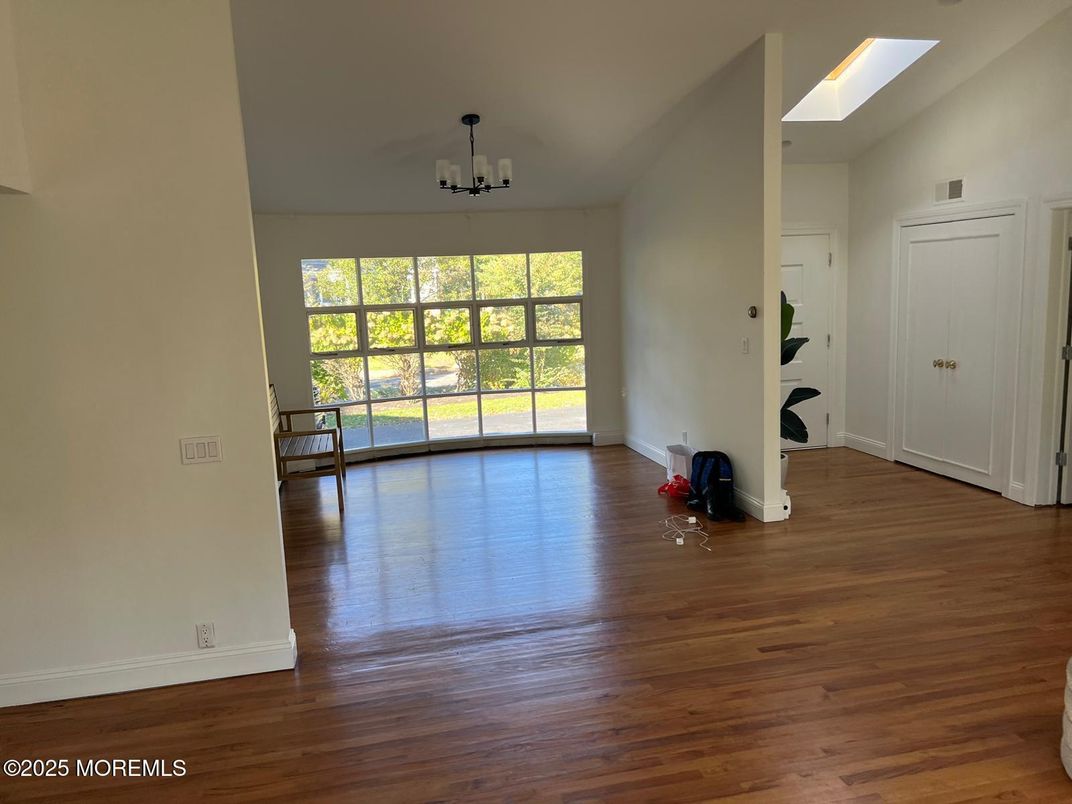 Chandelier, Empty room, Interior, Wood Texture Flooring
