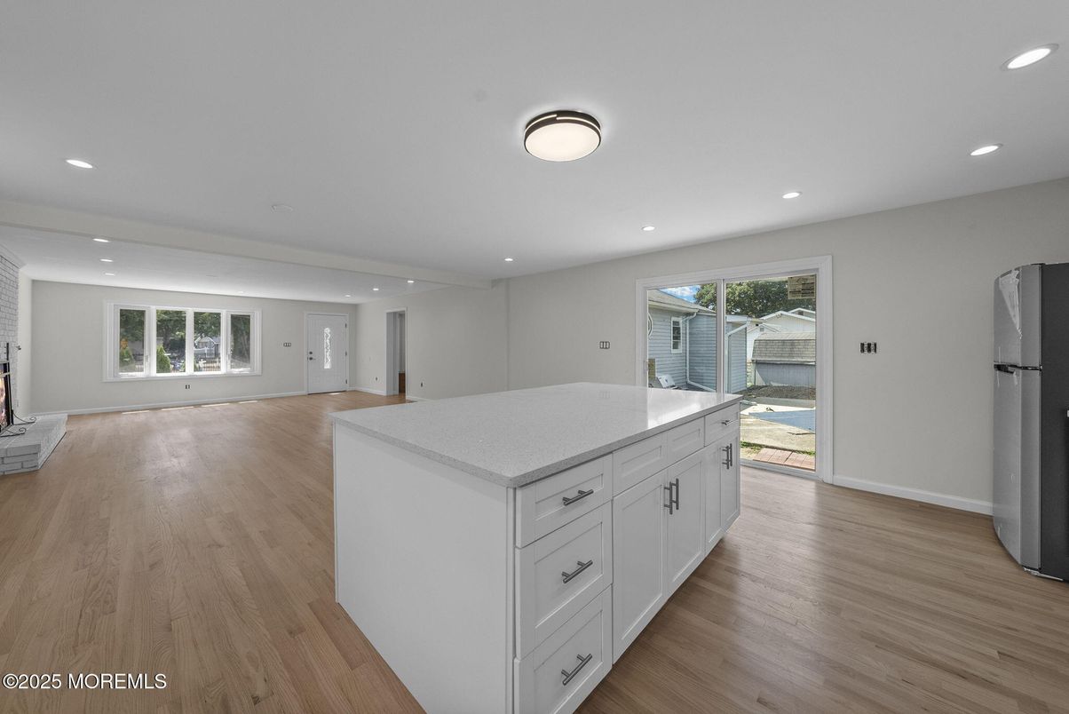 Interior, Kitchen, Recessed Lighting, Wood Texture Flooring