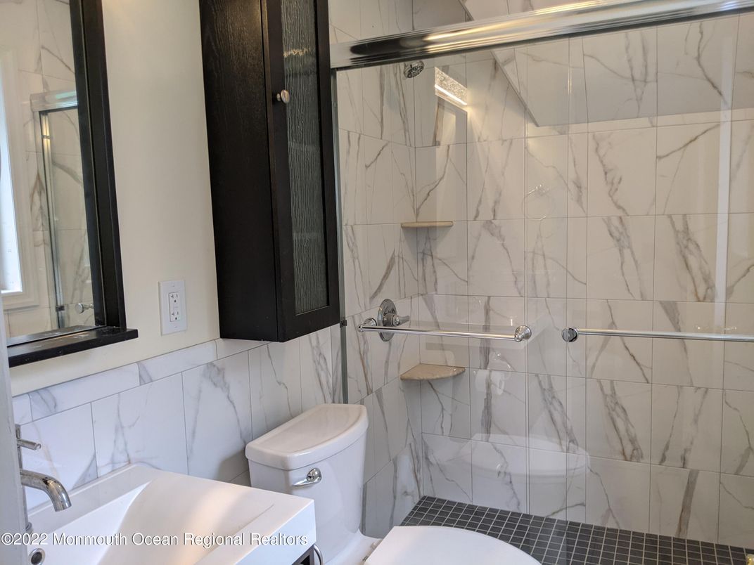 Bathroom, Glass Shower, Interior, Marble Walls