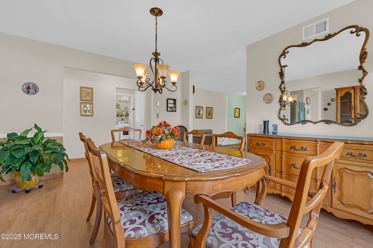 Chandelier, Dining room, Interior, Wood Texture Flooring