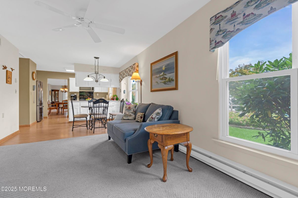 Dining room, Interior, Kitchen, Living room, Pendant Lights, Wood Texture Flooring