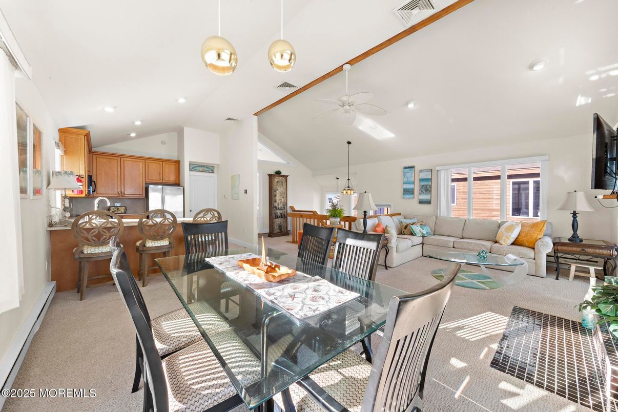 Dining room, Interior, Kitchen, Living room, Pendant Lights, Recessed Lighting