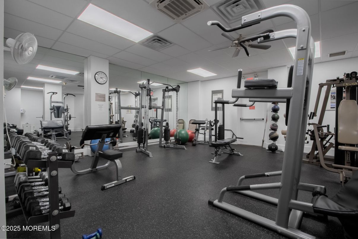 Fitness Equipment, Gym, Interior, Recessed Lighting
