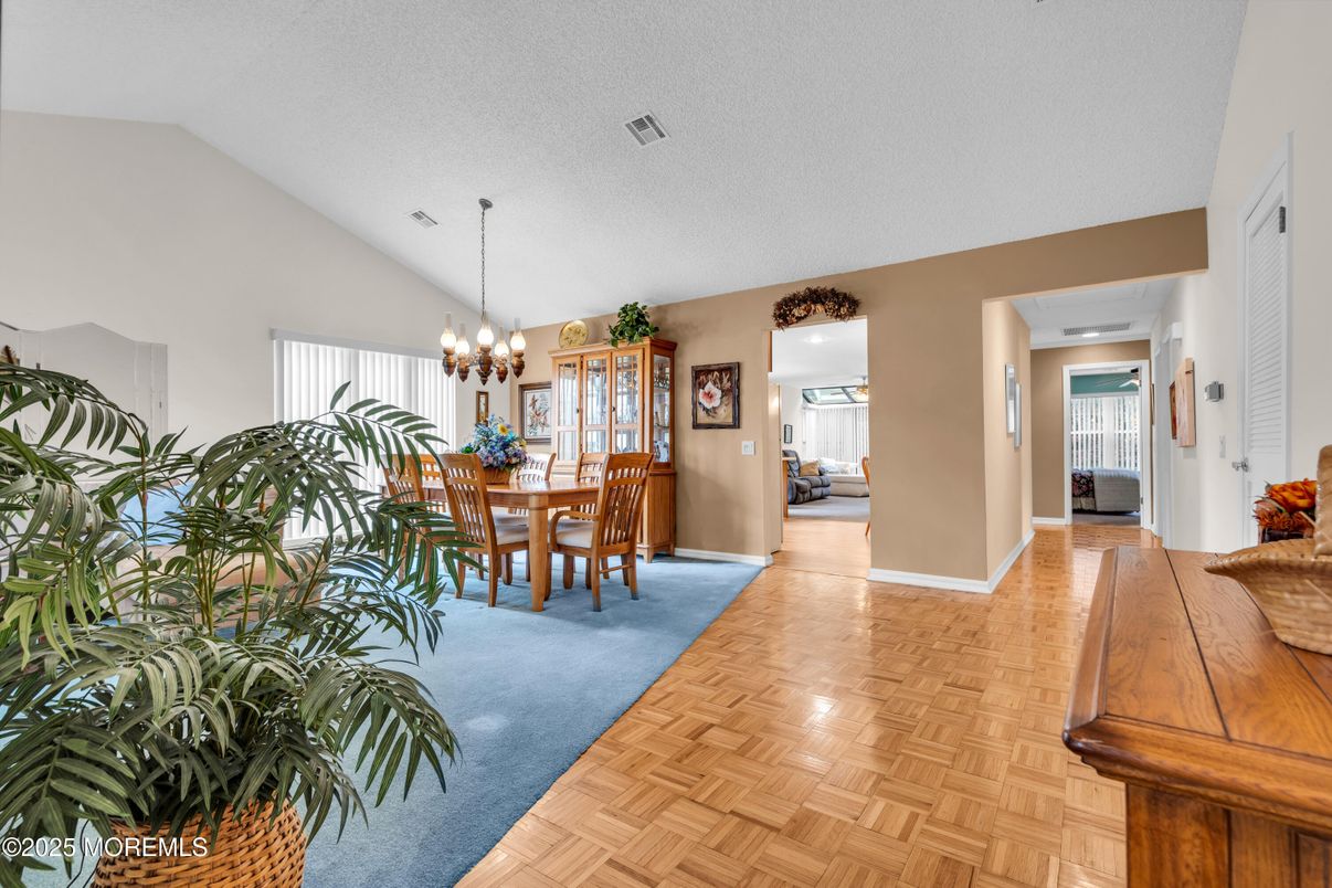 Chandelier, Dining room, Interior, Wood Texture Flooring