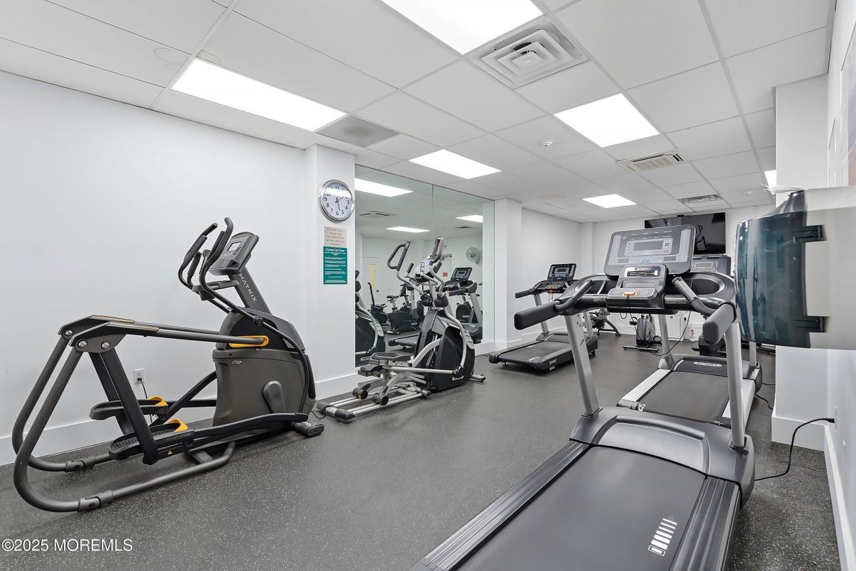Fitness Equipment, Gym, Interior, Recessed Lighting