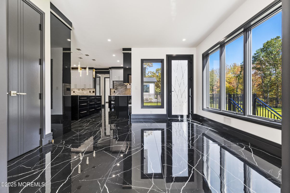 Interior, Kitchen, Marble, Pendant Lights, Recessed Lighting