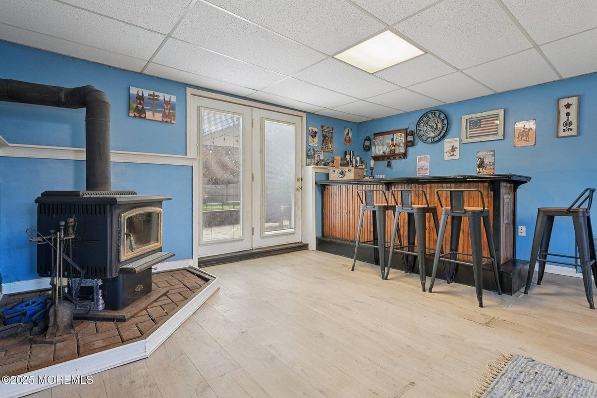 Fireplace, Interior, Recessed Lighting, Wood Texture Flooring