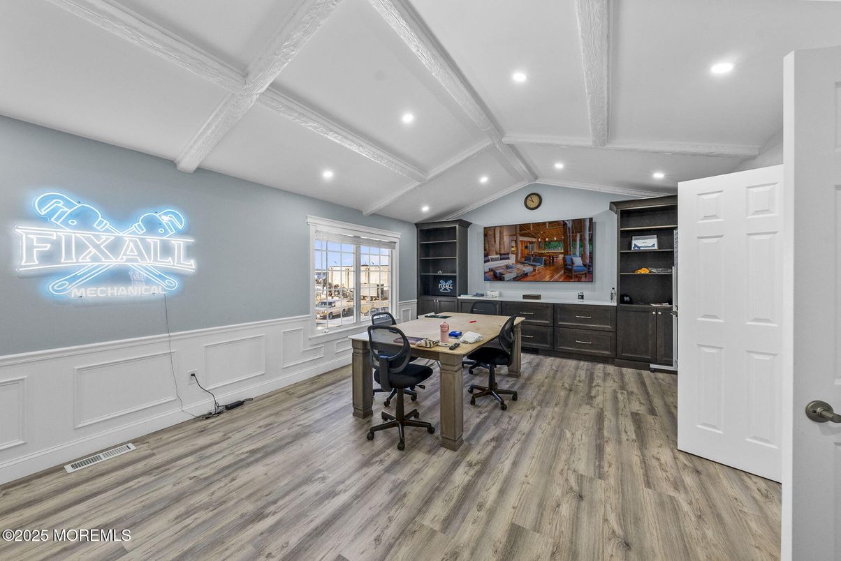 Game Room, Interior, Recessed Lighting, Wood Texture Flooring