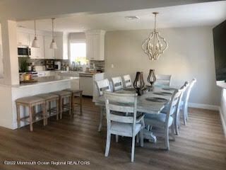 Chandelier, Dining room, Interior, Kitchen, Pendant Lights, Wood Texture Flooring