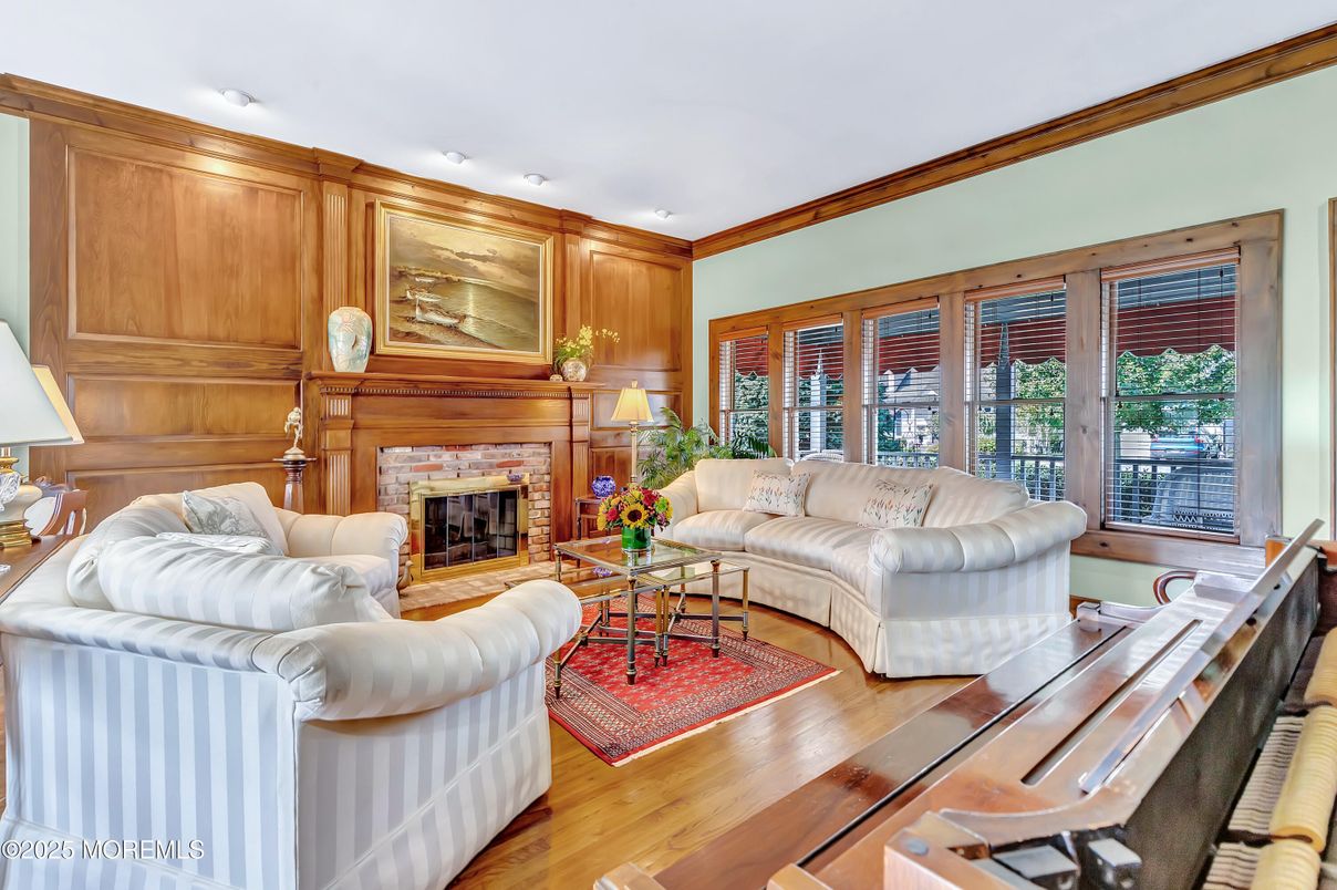 Fireplace, Interior, Living room, Recessed Lighting, Wood Texture Flooring, Wooden Walls