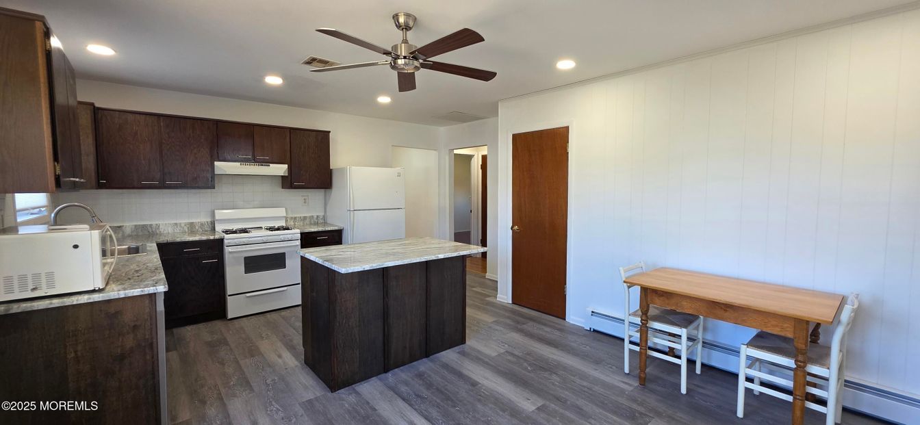 Interior, Kitchen, Recessed Lighting, Wood Texture Flooring