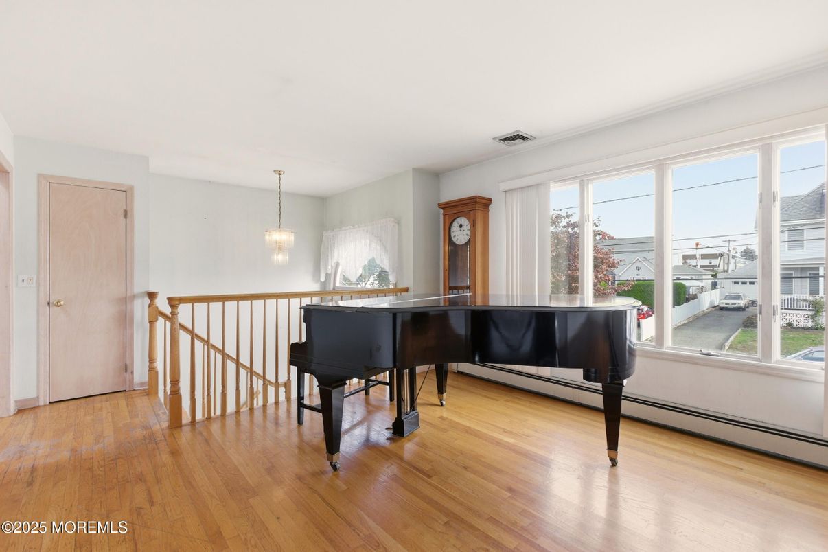 Interior, Pendant Lights, Piano, Wood Texture Flooring