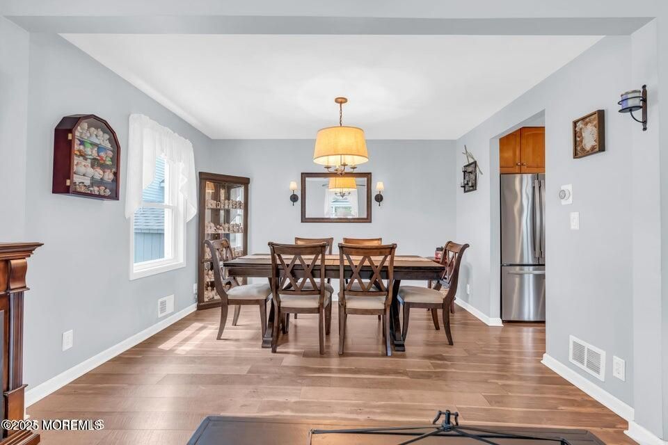 Dining room, Interior, Stainless Steel Appliances, Wood Texture Flooring