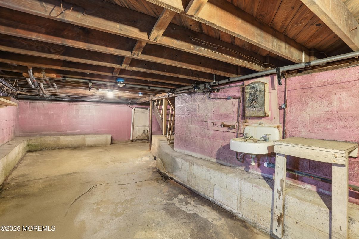 Interior, Stone Walls, Wooden Beams