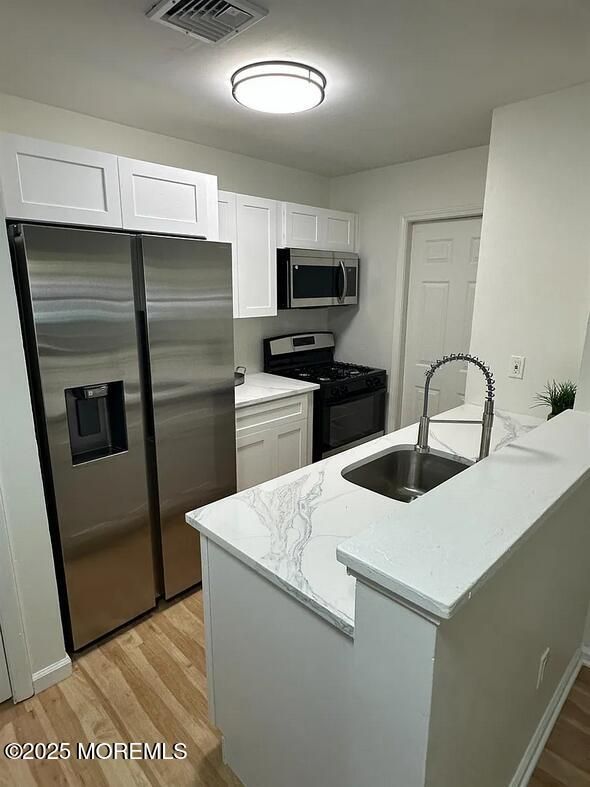 Interior, Kitchen, Stainless Steel Appliances, Wood Texture Flooring