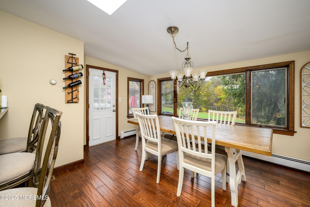Chandelier, Dining room, Interior, Wood Texture Flooring