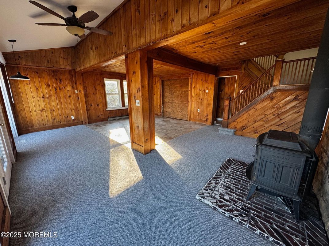 Empty room, Fireplace, Interior, Wooden Beams, Wooden Ceilings, Wooden Walls