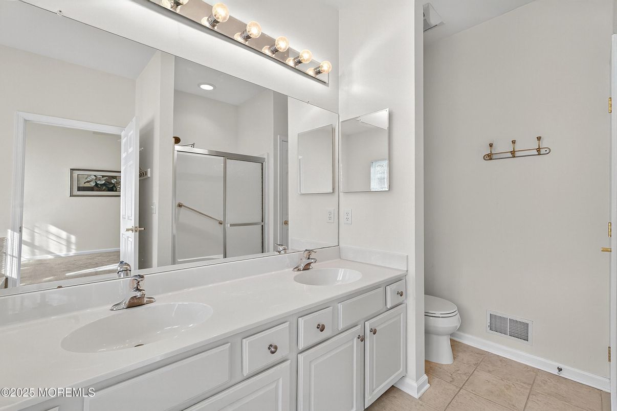 Bathroom, Dual Sink Vanities, Glass Shower, Interior