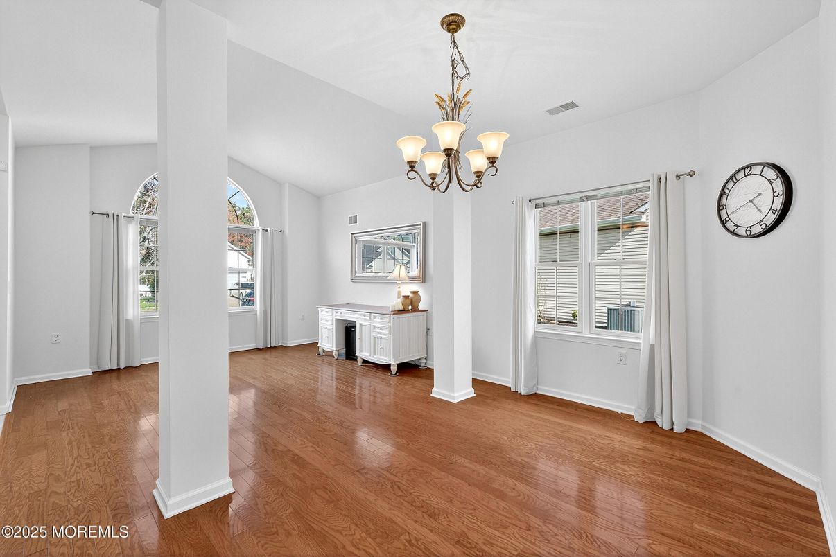 Chandelier, Empty room, Interior, Washer, Wood Texture Flooring