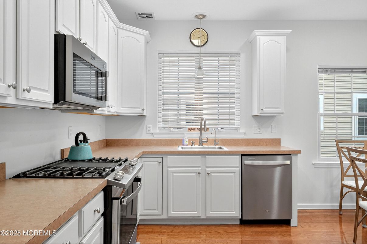 Interior, Kitchen, Stainless Steel Appliances, Wood Texture Flooring