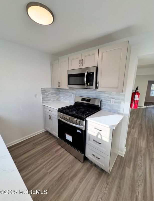 Interior, Kitchen, Stainless Steel Appliances, Wood Texture Flooring