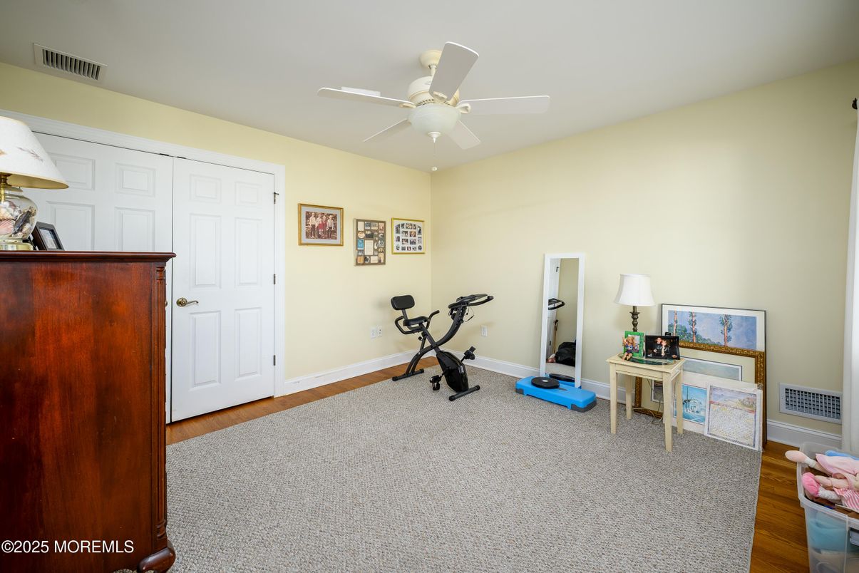 Fitness Equipment, Home Office, Interior, Wood Texture Flooring