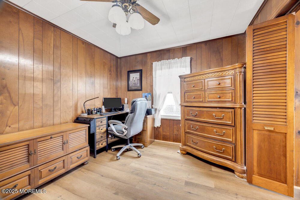 Home Office, Interior, Wood Texture Flooring, Wooden Walls