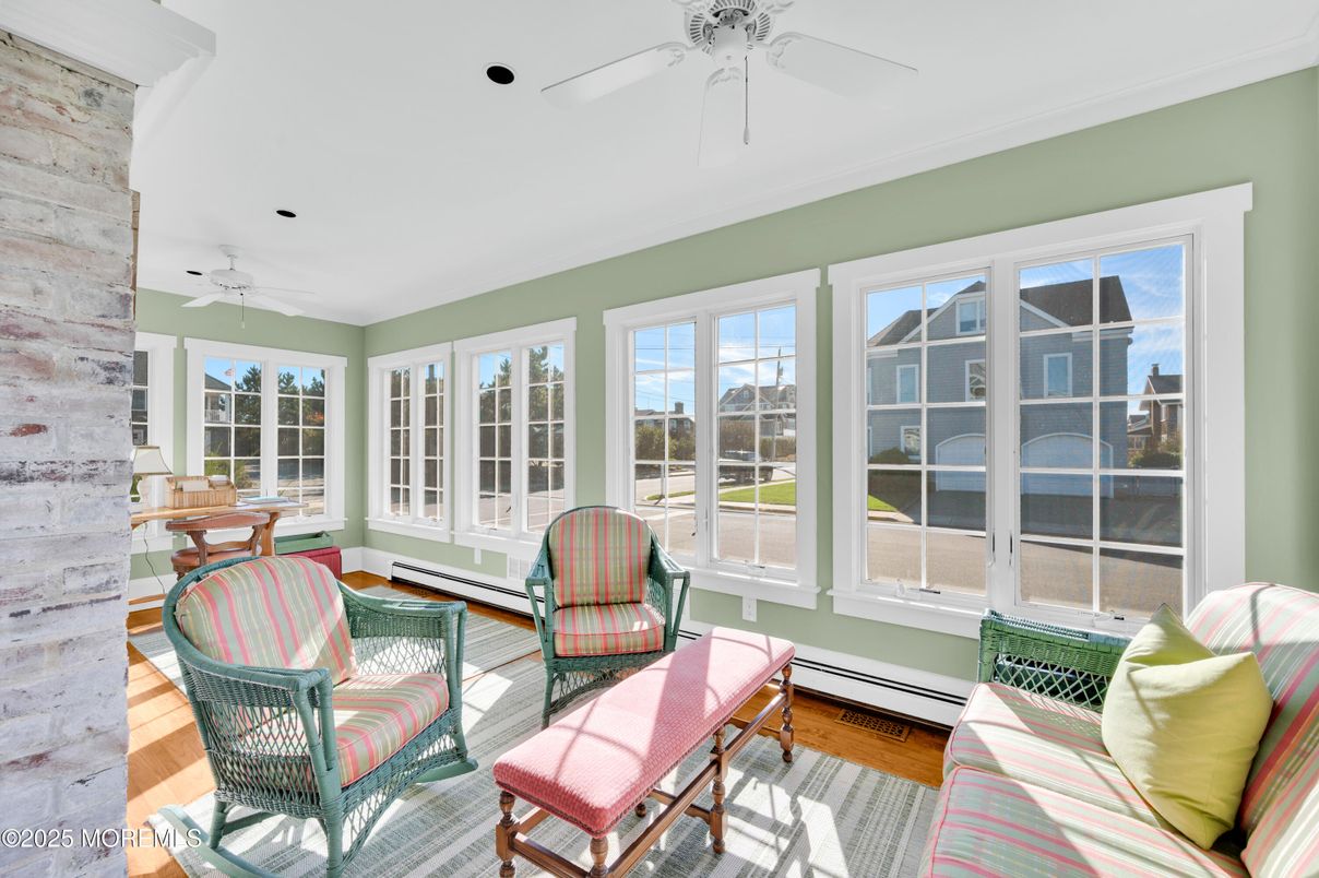 Interior, Living room, Stone Walls, Sun Room, Wood Texture Flooring