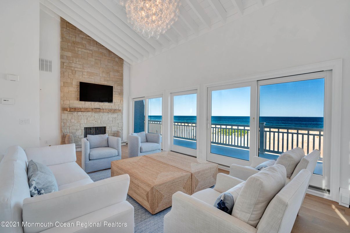 Fireplace, Interior, Living room, Stone Walls, Water, Wood Texture Flooring