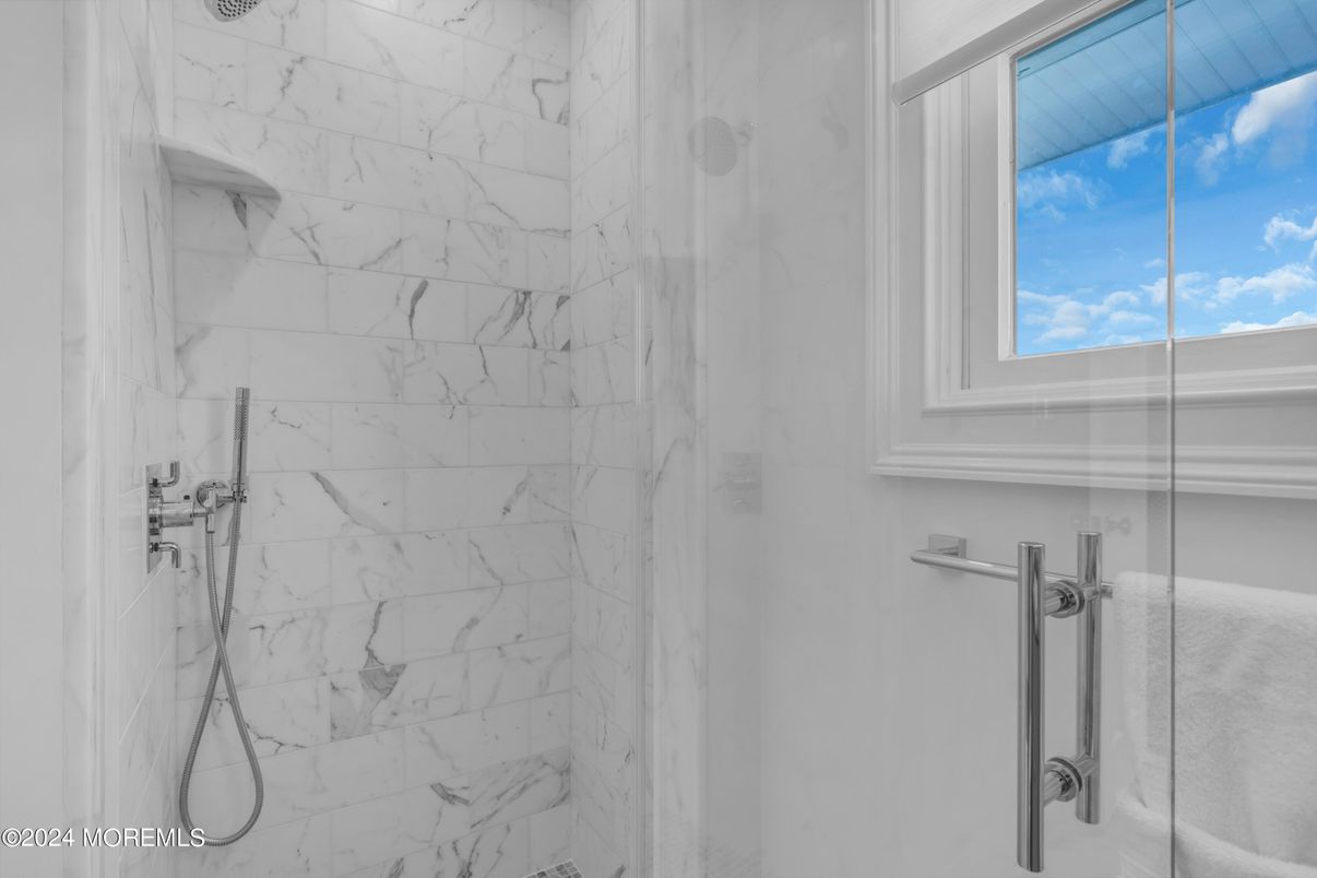 Bathroom, Glass Shower, Interior, Marble Walls