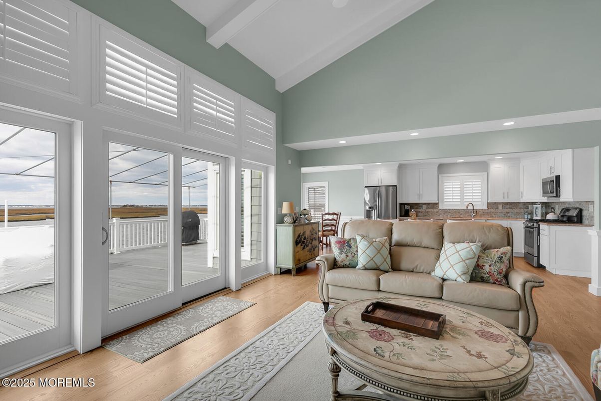 Interior, Kitchen, Living room, Recessed Lighting, Stainless Steel Appliances, Wood Texture Flooring