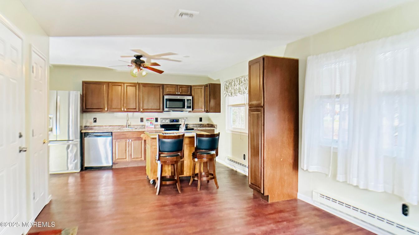 Interior, Kitchen, Stainless Steel Appliances, Wood Texture Flooring