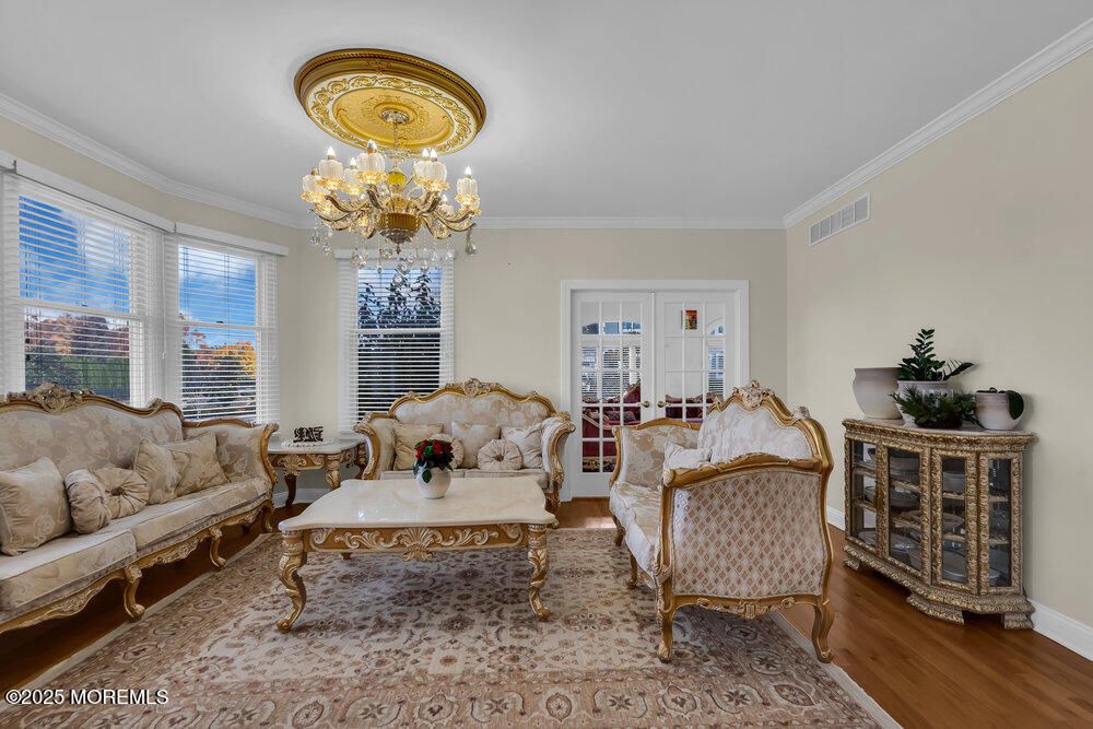 Chandelier, Interior, Living room, Wood Texture Flooring