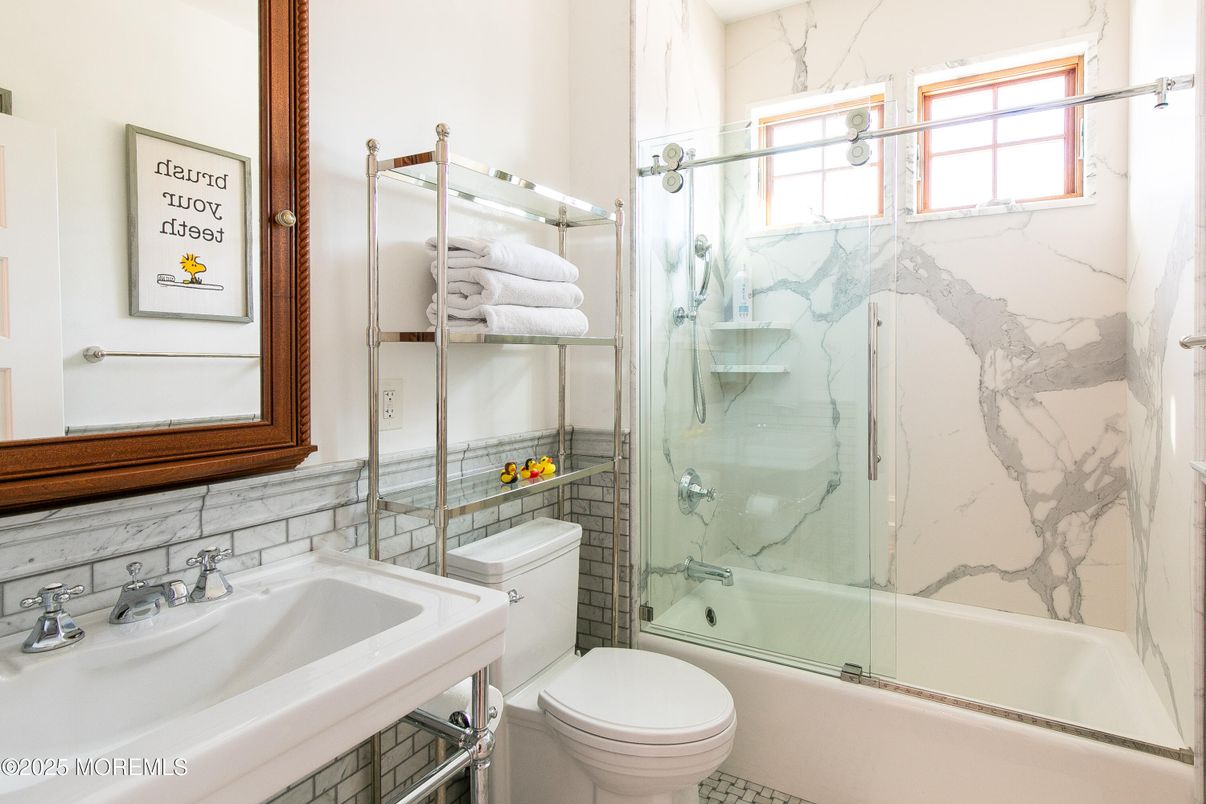 Bathroom, Glass Shower, Interior, Marble Walls