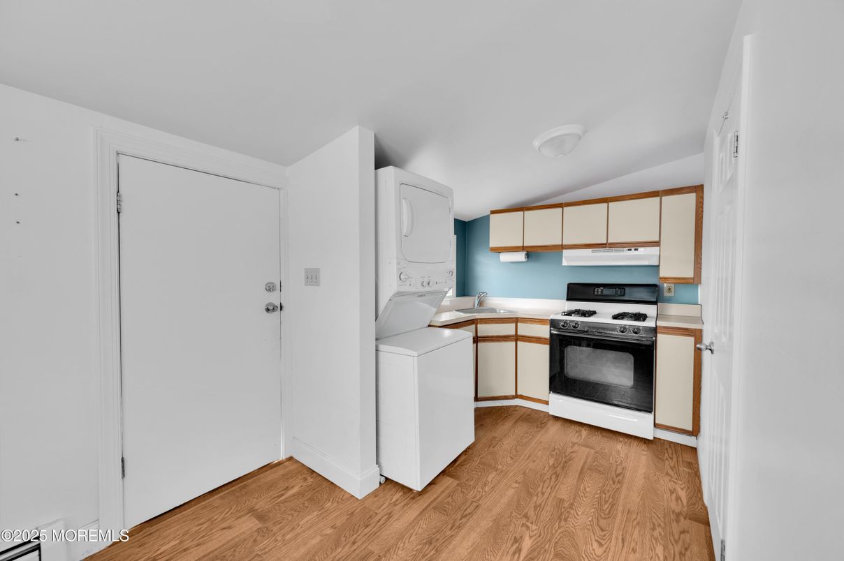 Interior, Kitchen, Washer, Wood Texture Flooring