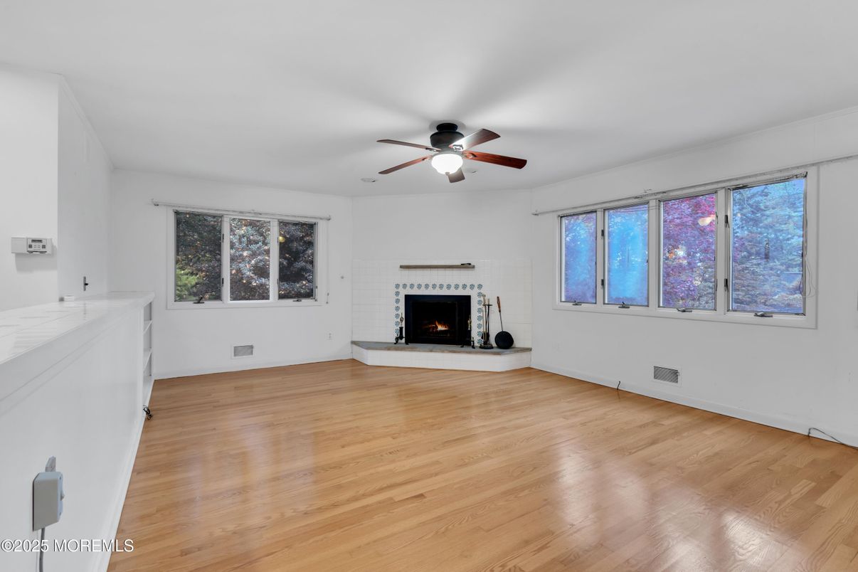 Empty room, Fireplace, Interior, Wood Texture Flooring