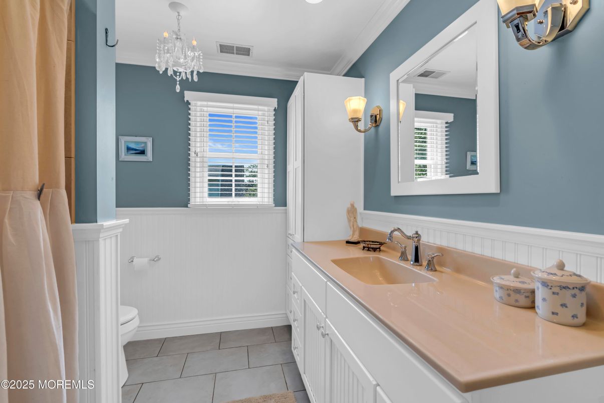 Bathroom, Chandelier, Interior, Recessed Lighting