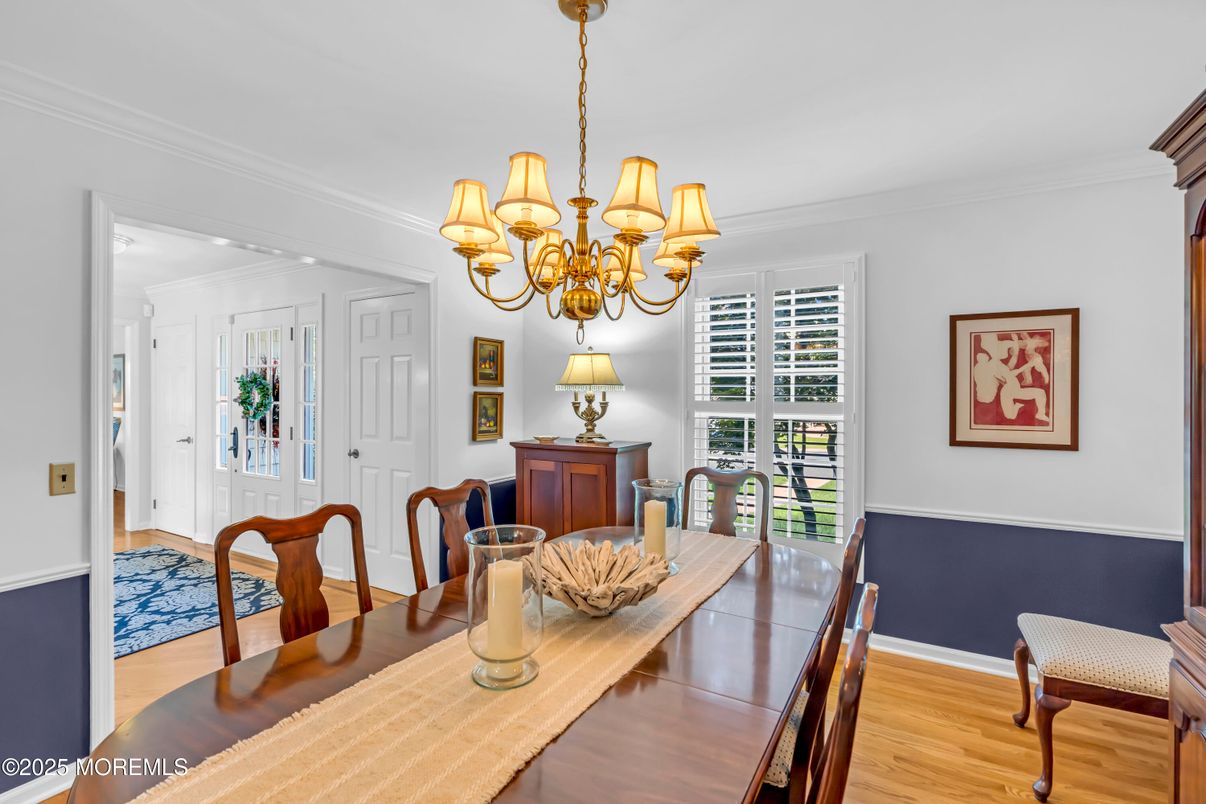 Chandelier, Dining room, Interior, Wood Texture Flooring