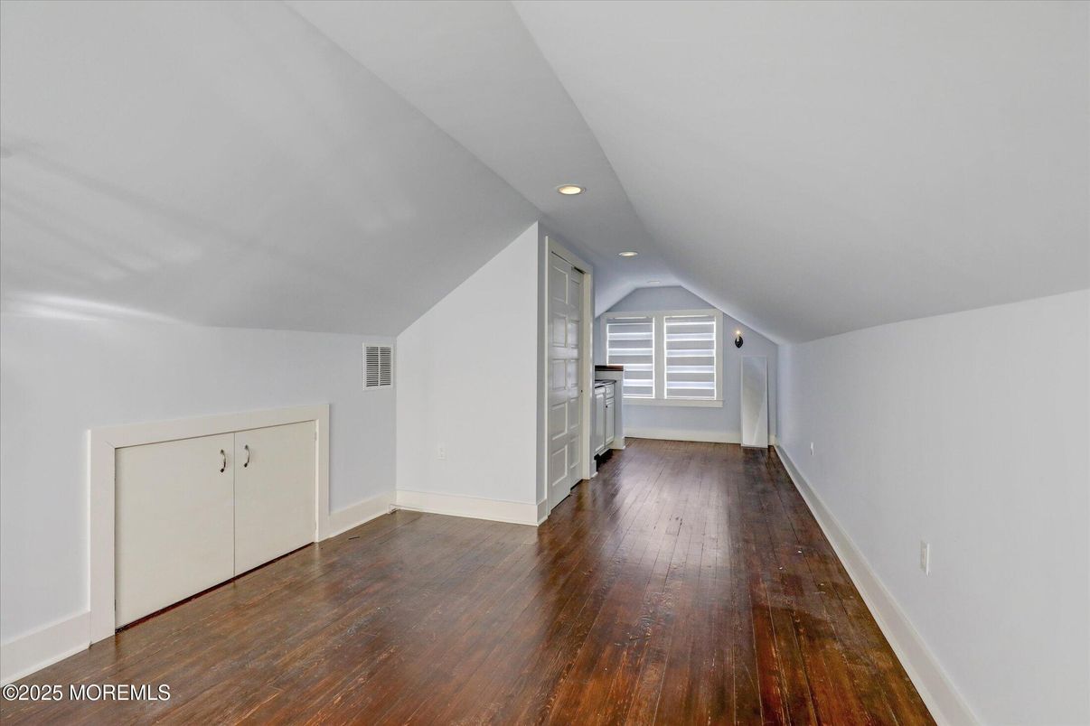 Empty room, Interior, Kitchen, Recessed Lighting, Wood Texture Flooring