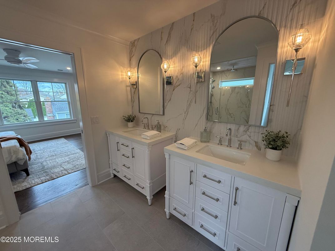 Bathroom, Dual Sink Vanities, Interior, Marble Walls