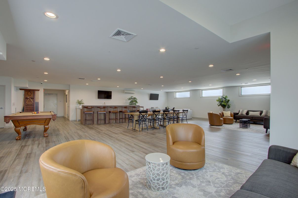 Billiard Table, Game Room, Interior, Living room, Recessed Lighting, Wood Texture Flooring