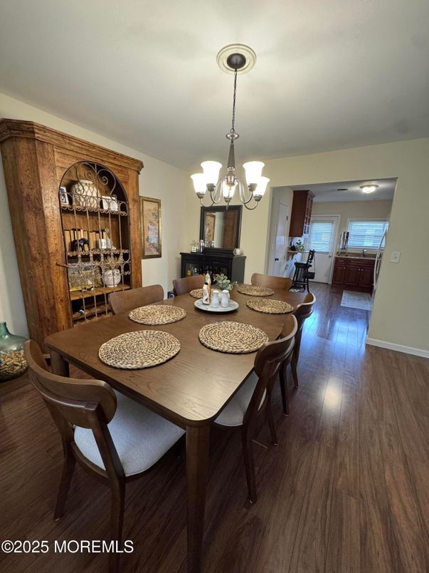 Chandelier, Dining room, Interior, Wood Texture Flooring