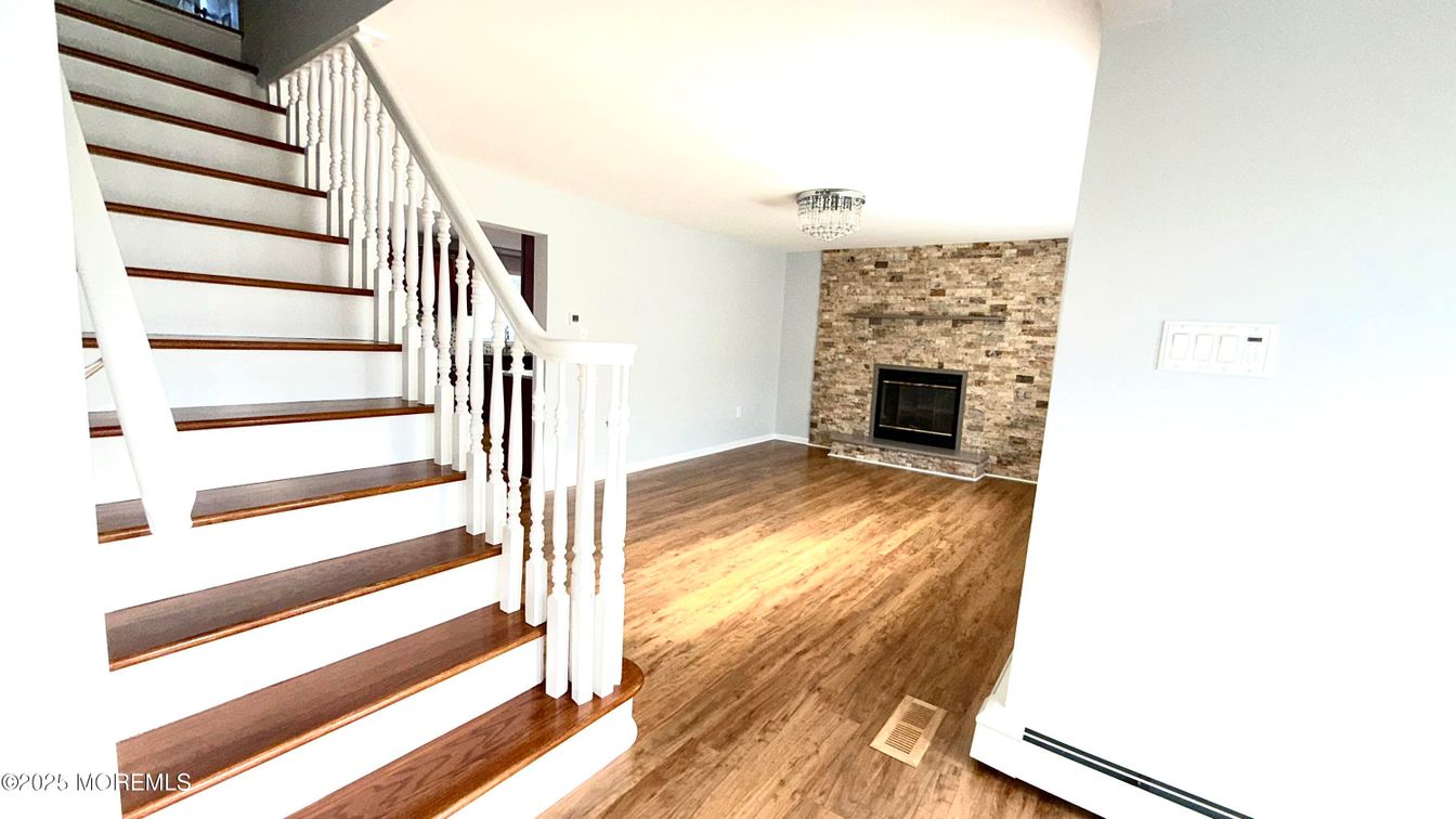 Fireplace, Interior, Wood Texture Flooring