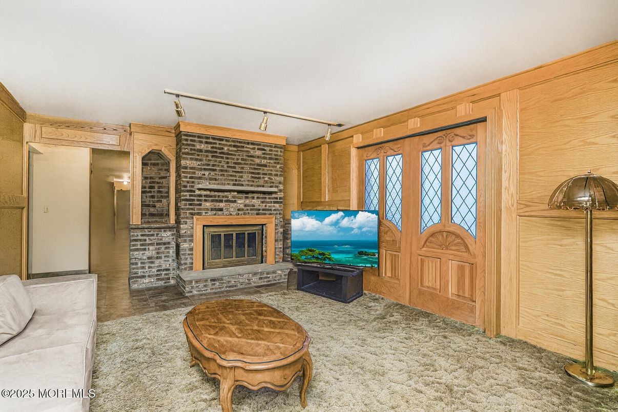 Fireplace, Interior, Stone Walls, Wooden Walls