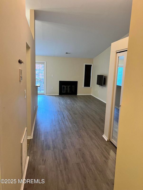 Empty room, Fireplace, Interior, Wood Texture Flooring