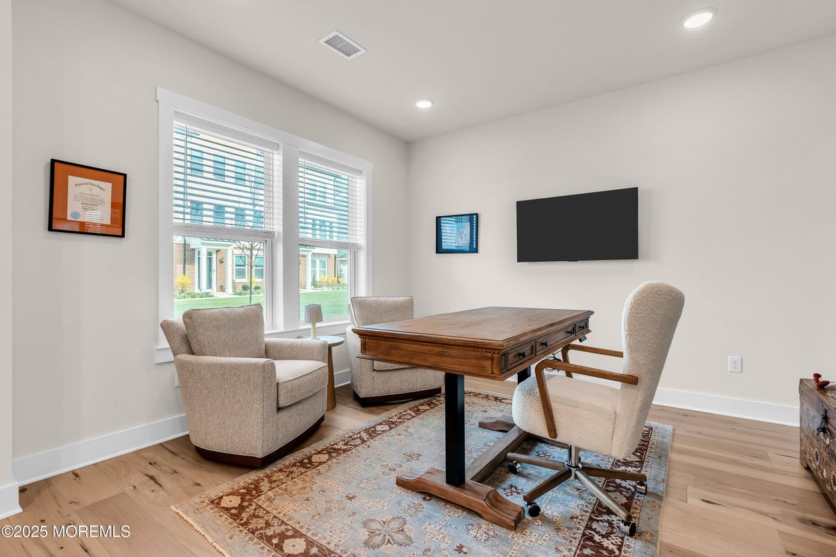 Game Room, Home Office, Interior, Recessed Lighting, Wood Texture Flooring