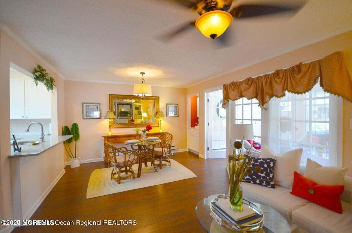 Dining room, Interior, Kitchen, Living room, Wood Texture Flooring